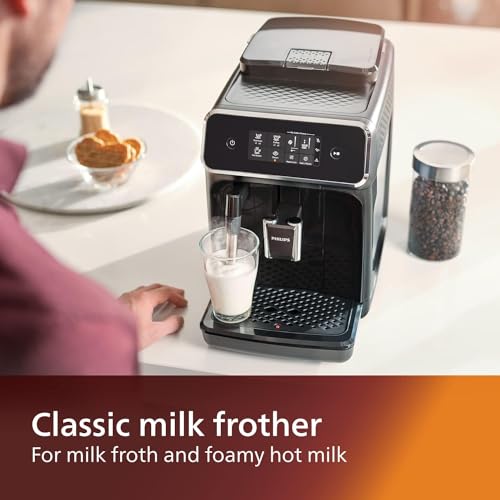 Philips 2200 Series Fully Automatic Espresso Machine, LatteGo Milk Frother, 3 Coffee Varieties, Intuitive Touch Display, 100% Ceramic Grinder, AquaClean Filter, Aroma Seal, Black (EP2230/14) - Image 5