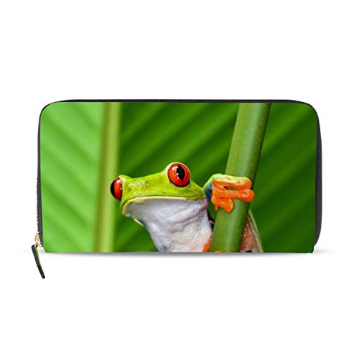 Portefeuille long en cuir femme grenouille idée cadeau anniversaire unique
