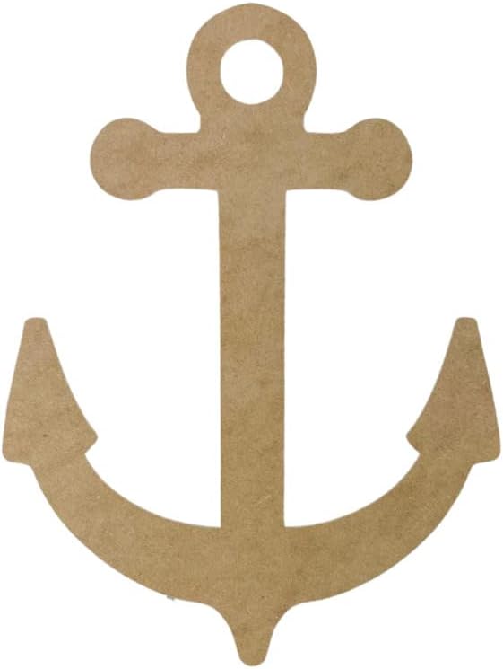 Anchor Unfinished Cutout, Wooden Shape, Paint-able Wooden MDF DIY Craft Build-A-Cross