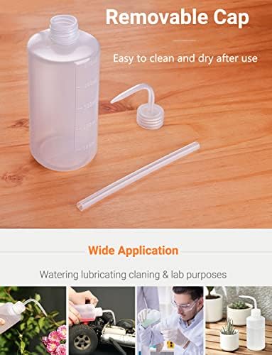 WILLIZTER 500ml Safety Wash Bottle Tattoo Wash Bottles with Scale Labels Plastic Lab Squeeze Bottle for Tattoo Supplies Medical Squirt Wash Bottle (3PACK)