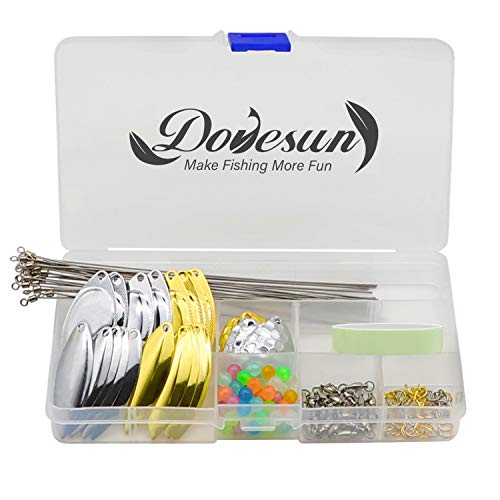 Dovesun Fishing Lures Diy Kit Lure Making Kit Fishing Spoon Rig Spinner Making Kit Fishing Gift Diy Kit A-176Pcs #TOP7