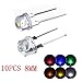 Minhe 10PCS Professional Grade Inline LEDs In Distinctive Straw Hat Design (8MM) Tailored For Industry Use(blue)