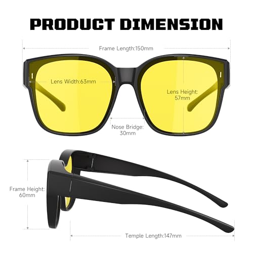 Night Driving Glasses for Men/Women, Anti-Glare Yellow Driving Polarized Night Time Vision Sunglasses4