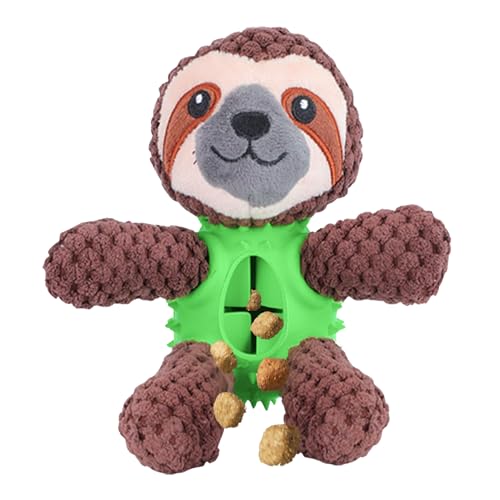 Pawtrace Hundespielzeug quietschendes interaktives Plüsch Spielzeug für Hunde (M, Faultier)