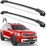 KINGGERI 330LBS All Aluminum Roof Rack Cross Bars Fit for Kia Telluride X-PRO X-LINE 2023 2024 2025 (with Raised Side Rails), Lockable Roof Rails Crossbars Rooftop Cargo Luggage Rails Kayak Canoe