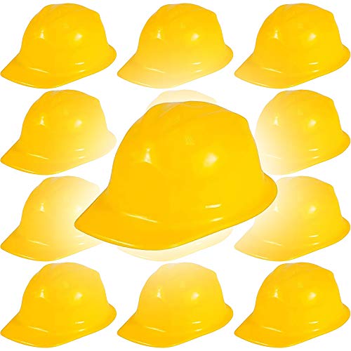The Dreidel Company 12-Count Yellow Construction Worker Hat Helmet Child Size Party and Classroom Supplies (12-Pack)