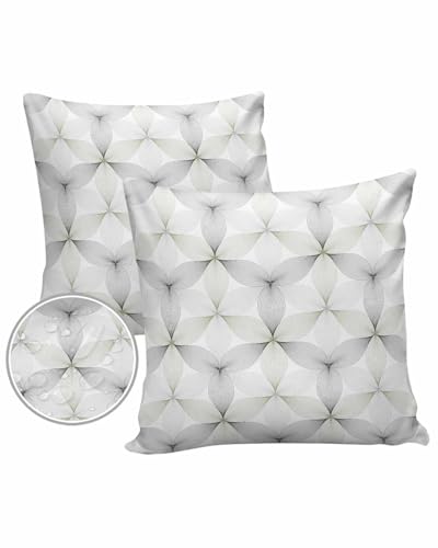 Edwiinsa Geometric Sage Outdoor Pillow Covers Waterproof,All Weather Cushion Case Set of 2 Decorative Pillowcases for Sofa Couch Bed Decor Patio Furniture 16
