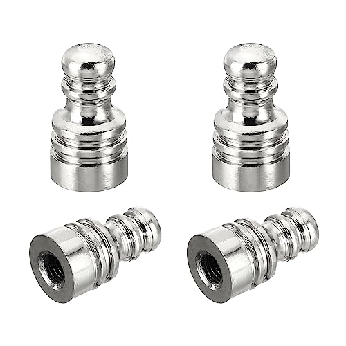 Image of PATIKIL 1 inch Tall Iron Lamp Finials Cap Knob, 4Pcs Lamp Screw Holder Tapped 1 /4-27 for Table and Floor Lamp Shade Decorations, Nickel Color
