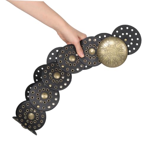 Vintage Western Style Women Belt Hollow Disc Concho Design Soft and Comfortable Material Versatile Accessory for Jeans and Dresses for Daily Wear and Parties3