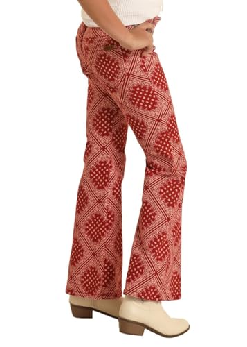 Rock & Roll Denim Girls' Bandana Button Flare Jeans2