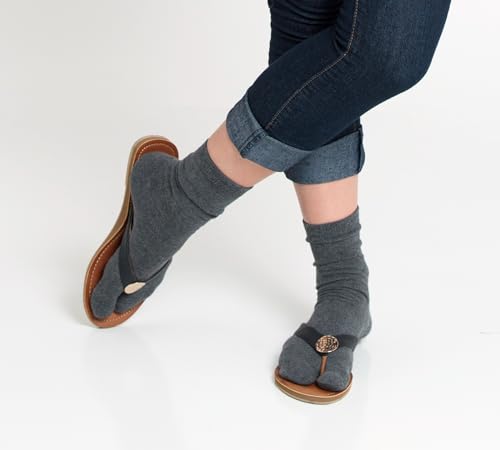 Image of V-Toe Split Toe Flip-Flop Socks - Tabi Premium Cotton Blend Japanese Toe Separated - 3 Pairs Pack