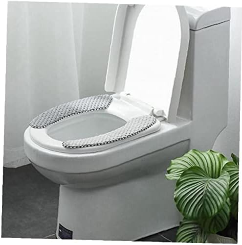 LAVALINK Nordic Winter Thick Toilet Seat Cushion, Adult Padded Toilet Seat Elongated Toilet Seat Warmer Cover Soft Fuzzy Round Elongated Washable Disposable
