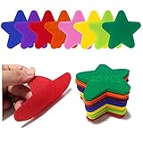 80PCS Star Carpet Markers Floor Spot Markers, Sitting Carpet Dots Magic Carpet Position Spots Circles Dots for Yoga Stations, Office, Party Decor
