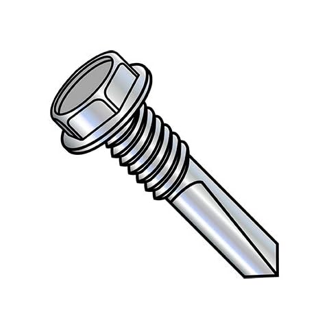 1/4-20X1 Unslotted Hex Washer Self Drilling Screw #5 Point Full Thread Zinc (Pack Qty 1,000) BC-1416KWMS5 by Shorpioen Cover