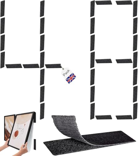 48 Pcs Hook Loop Strip Tape,Double Sided Sticky Tape,Self Adhesive Tape,1x4 Inch Double-Side Reclosable Hook Loop Strips Tape,Heavy Duty Hook Loop Tape Strips for Indoor and Outdoor(Balck