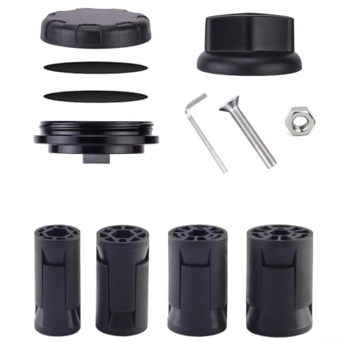 Honseadek Bike Fork Bottom Hole, Aluminium Alloy Stash with Silicone Seal, Anti-Lost Headset 18mm-30mm Steerer Tube, Cycling Accessory Black Kit