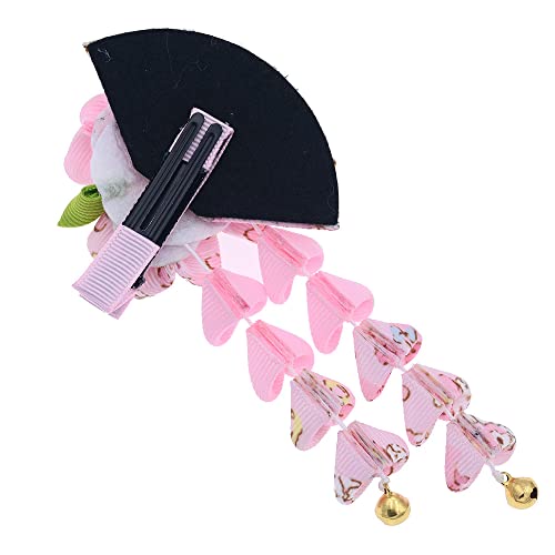 Pinza para cabello estilo japonés con diseño de flores y borlas, accesorio decorativo para kimono, ideal para fiestas y disfraces (rosa) miniatura 5
