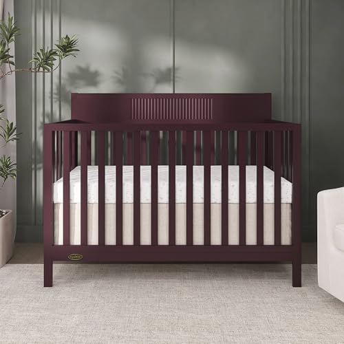 Image of Dream On Me Ivy 5-in-1 Convertible Full-Size Baby Crib in Auburn, GreenGuard Gold & JPMA Certified, 3 Mattress Heights, Converts to Toddler, Day & Full-Size Bed, Safe & Stylish Nursery