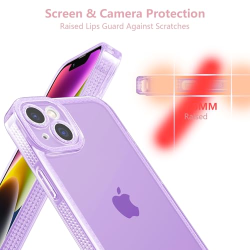 Coque iPhone 13 transparente silicone paillettes violettes femmes - 2
