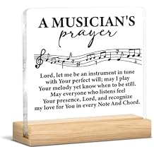 Musician Gifts for Women Men, Religious Gifts for Musician Music Teacher Music Lover, Musicians Prayer Clear Acrylic Desk Decorative Sign Decor