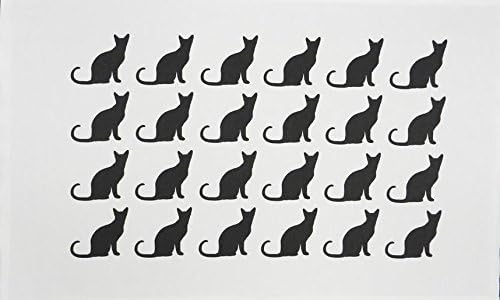 Half a Donkey Black Cat Large Cotton Tea Towel, Black/White, 48 x 79 cm