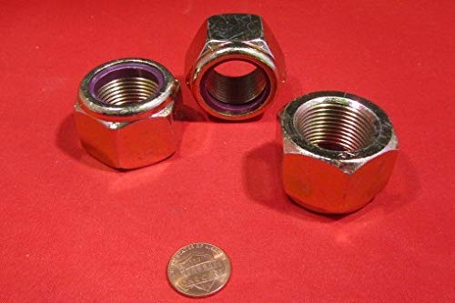 Grade 8 Zinc Yellow Chromate Plated Nylon Insert Locknuts 1"-14 Thread x 1-7/16" W x 1-3/64" H 5 Pcs