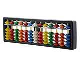 Wowlife 13 Digits Rods with Colorful Beads Plastic Abacus Arithmetic Soroban Kid's Calculating Tool