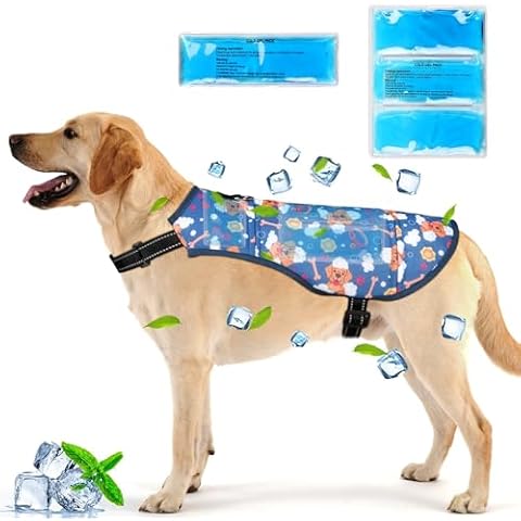 Dog Cooling Vest with Ice Pack Cooling Vest for Dog Cooling Harness for Summer Outdoor Hiking Walking Sun Protection Breathable XL Cover