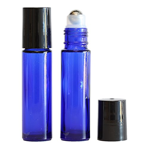 Cobalt Blue Glass Roll-On Bottles (8 Count) with Stainless Steel Roller Balls for Essential Oils, Colognes & Perfumes3
