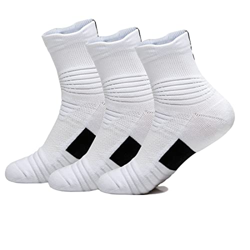 Image of Basketball Socks Compression Cushion Thick Cycling Socks Athletic Crew Socks for Men Women Boys
