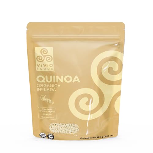 Proteínas, Vivio Foods Quinoa Orgánica Inflada, Quinoa, 100 gramos