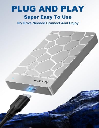 Image of 500 GB External Hard Drives,Portable Hard Drive for Windows,Ultra Slim External HDD Store Compatible with PC, MAC,Laptop,PS4, Xbox one, Xbox 360;Plug and Play Ready