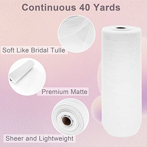 white tulle fabric roll spool bolt 54 inch by 40 yards large tulle wedding party decoration tutu skirt table runner gift wrapping bridal shower soft amp drape white