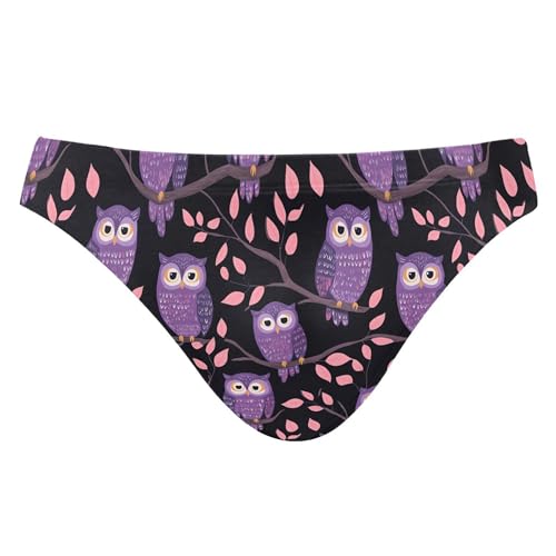 Cute Owl Mens Swimwear Swim Briefs Bikini Swimsuit for Summer Beach L B0404944