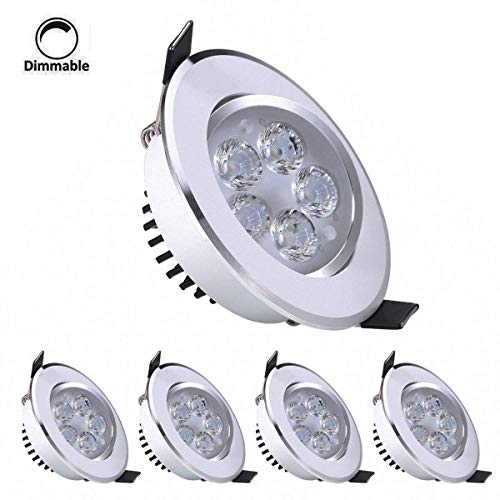 B-right Faretti a LED orientabili da incasso Modulo LED rotante ultrapiatto Faretto a soffitto angolare 230v 60 ° (4 pezzi) 5x 1W 3000K Warm Bianco Bianco