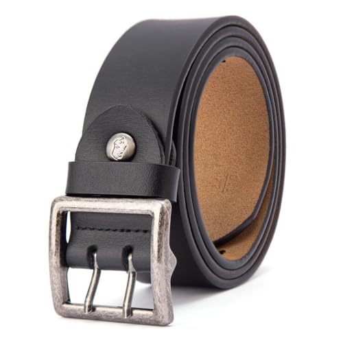 3.8cm Solid Leather Belt, Men’s Premium Designer Brass Pin Buckle, Luxury for Jeans
