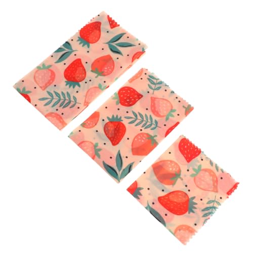 Veemoon 3 Stück Bienenwachstücher Aus Bio Baumwolle Wiederverwendbare Lebensmittelverpackungen Mit Bienenwachs Atmungsaktive Frischhaltetücher Für Küche Restaurant Und Haushalt