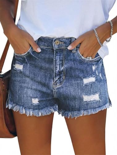 Image of MODARANI Denim Shorts for Women Distressed Jean Shorts Ripped Summer Hot Short