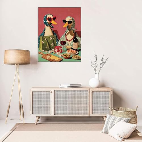 Image of WUSARPLY Party Duck Stamped Cross Stitch Kits for Beginners Adults