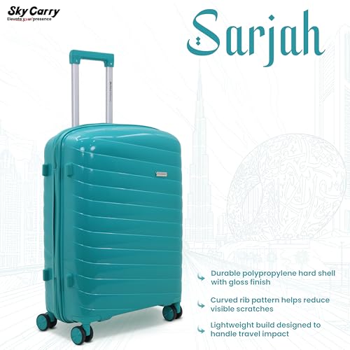 Image of Sarjah Polypropylene Suitcase Trolley Bag Set of 3 | TSA-Type Lock | TSA-Type Lock, 360 Dual Spinner Wheels, Aviation-Grade Telescopic Handle, Matte-Gloss Finish