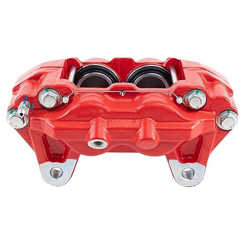 Image of TRQ Front Left Brake Caliper Performance Red Drivers Side