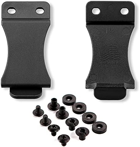 Belt Clip for Kydex Gun Holsters & Knife Sheaths – (Fits 1.75” Belts) - (Inside-The-Waistband/IWB) - (FOMI Design) - Adjustable Cant Angle - USA Made - Mounting Hardware Included - (2 Pack)
