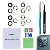 Perzework 2 Set Original Back Rear Camera Lens Glass Replacement for iPhone 12 Pro Max 6.7-inches wi