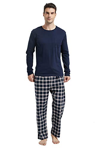 Amaxer Men's Flannel Pajamas Set Men's Home Martinique