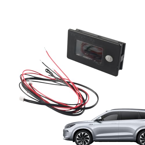 Golf Cart Voltage Meter | LCD Voltmeter for Boat with Temperature Sensor,Real-Time Voltmeter Motor for Automotive Vehicle Boat Golf Cart Car Monitoring Battery Health