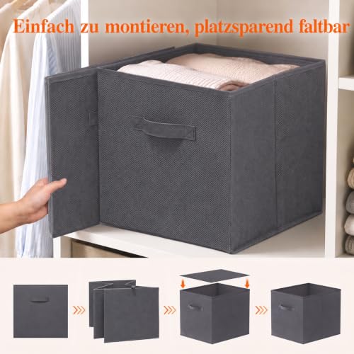 Lifewit Aufbewahrungsbox, 6 Stück, Grau, 26,5 x 26,5 x 28 cm, 20 L – Ansicht 3