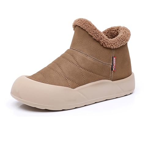 MlYJmer Botas de Nieve para Mujer Forradas de Piel, Botas de Invierno Cálidas y Cómodas,Marrón,41 EU