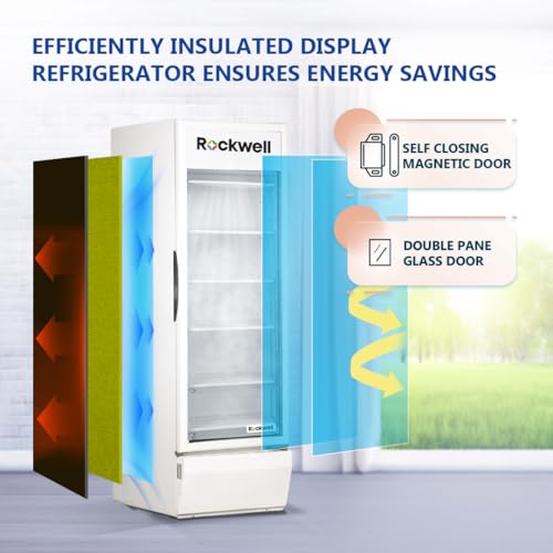 Image of Rockwell RVC700 Visi Cooler, Large Capacity Single Door, Bright LED Interior, Fast Even Cooling for Heavy-Use Stores, Power-Saving System, 4-Year Warranty