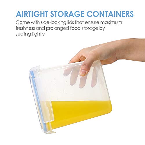 Vtopmart Airtight Food Storage Containers 12 Pieces 1.5qt / 1.6L- Plastic PBA Free Kitchen Pantry Storage Containers for Sugar, Flour and Baking Supplies - Dishwasher Safe - Include 24 Labels, Blue