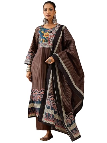 Image of INDO ERA Women Pure Cotton Kurta Set with Dupatta | Festive Suit Set, 10408